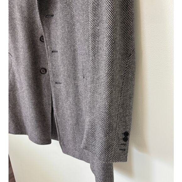 Canali Italian Herringbone Wool Coat Mens Size 36 52 - Picture 2 of 11